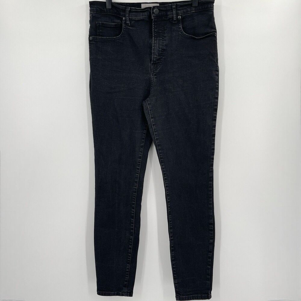 Everlane Womens Jeans Size 32 Tall Black High Rise Skinny Stretch Denim